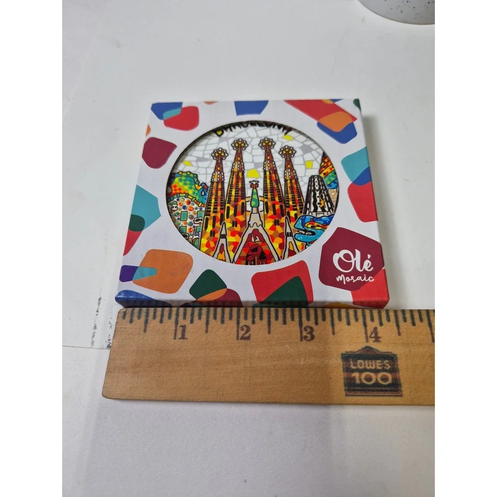 Ole Mosaic Barcelona Ceramic Coaster Sagrada Familia Gaudi Souvenir Spain New